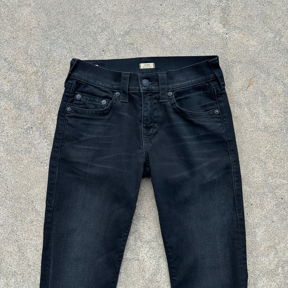 True Religion Geno Jeans Men's 29x33 Black Relaxed Slim Fit Stretch USA - Picture 5 of 16